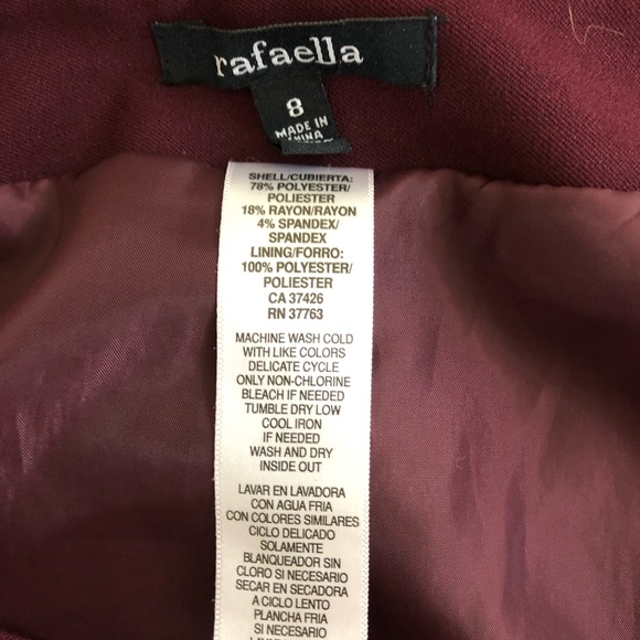 Rafaella Burgundy Skirt Size 8 - Picture 4 of 7